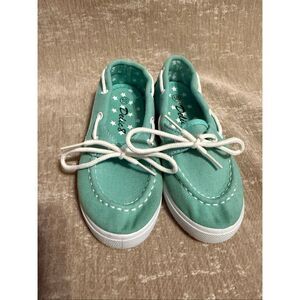 Delic 8 Kids Canvas Bow Tie Slip On Sneaker Boat Shoes Mint Green Size 10